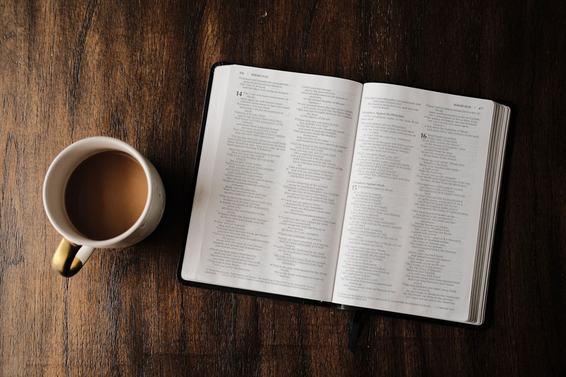 A book and a cup of coffee