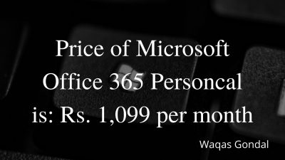 Price of Microsoft Office 365 is 1099 Rupees