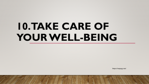 10. Take care of your well-being